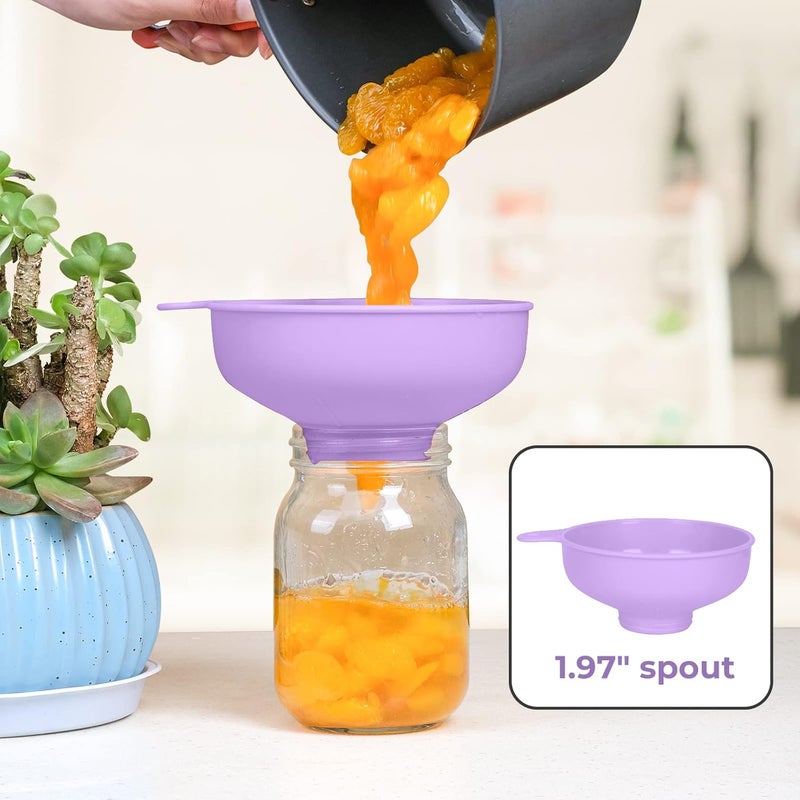BALIWELL Wide Mouth Kitchen Funnel, Food Grade Plastic Cooking Canning Funnel with 4 Sizes Spouts for Filling Wide and Regular Mason Jars, Spray Dropper Oil Bottle Jug Spices Shampoo Sauce - Image 4